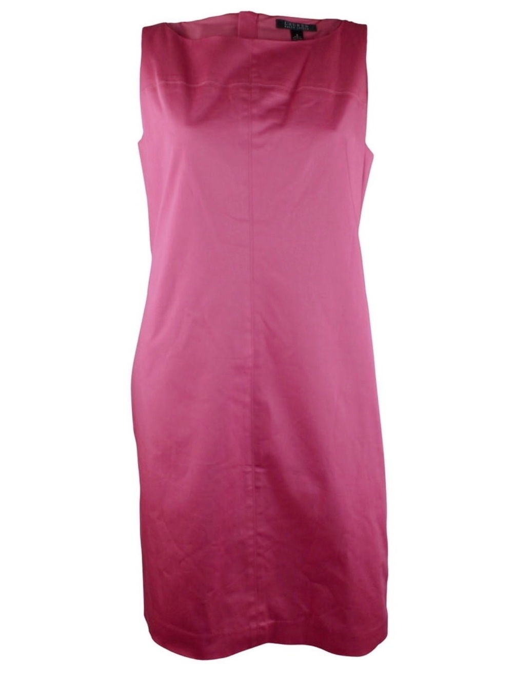 Lauren Ralph Lauren Begonia Pink Sleeveless Boat Neck Sheath Dress Size 12